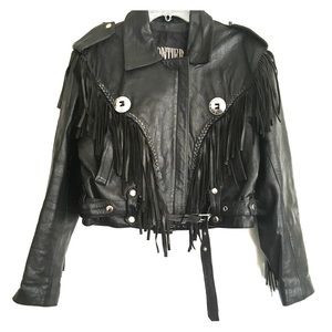 Frontier Leathers fringe short jacket 80s vintage